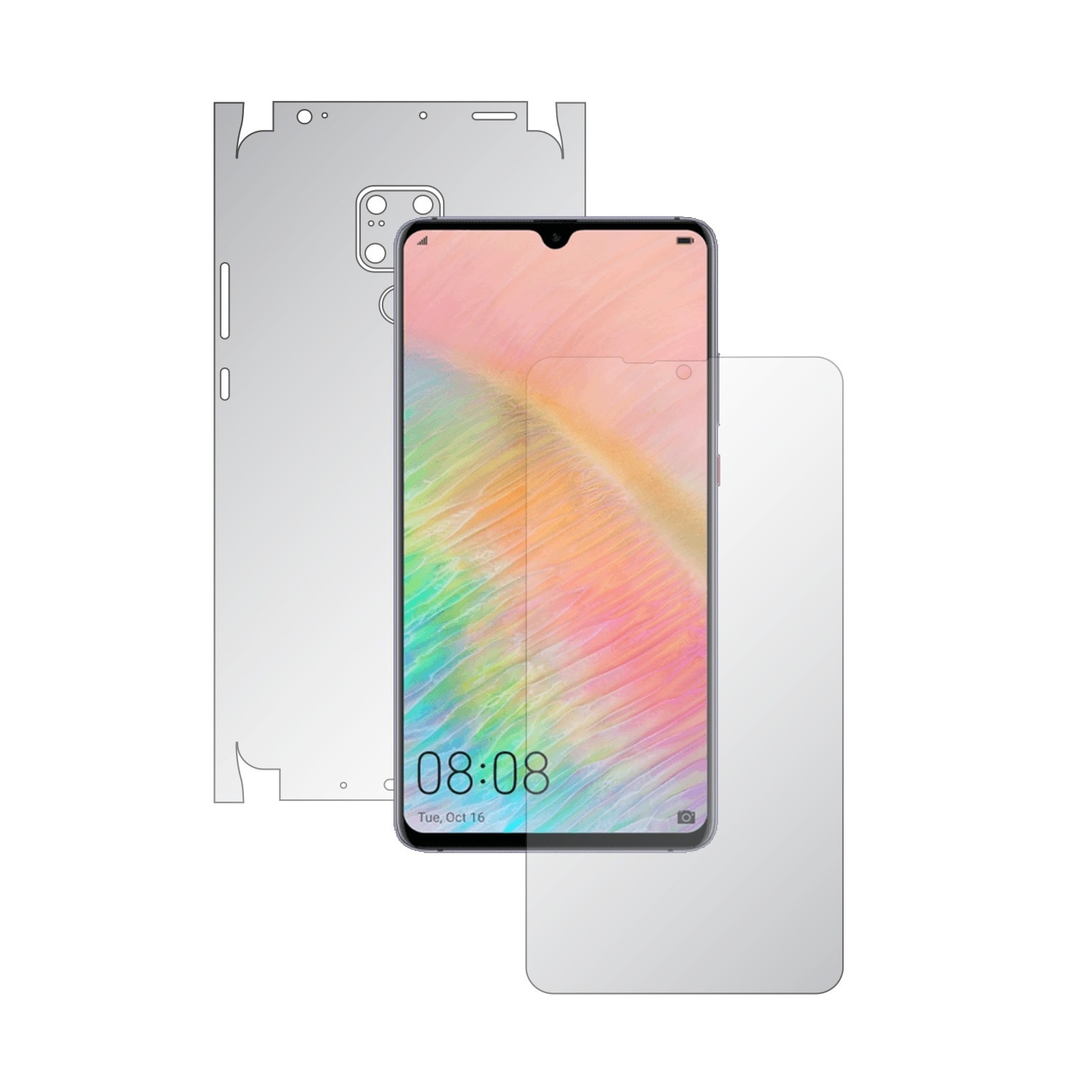 Folie Full Body Invisible Skinz UHD AutoRegeneranta pentru Huawei Mate 20 X (5G) - Folie Protectie Siliconica Ultra-Clear cu taiere 360 Cut pentru Ecran, Carcasa Spate si Laterale, Skin Adeziv Transparent, Edge to Edge Cover
