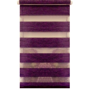 Jaluzea tip Rulou textil , Rolete Zebra Day & Night Luxury, 94x140 cm , ZW18 , culoare Mov , accesorii albe Jaluzea tip Rulou textil , Rolete Zebra Day & Night Luxury, 94x140 cm , ZW18 , culoare Mov , accesorii albe