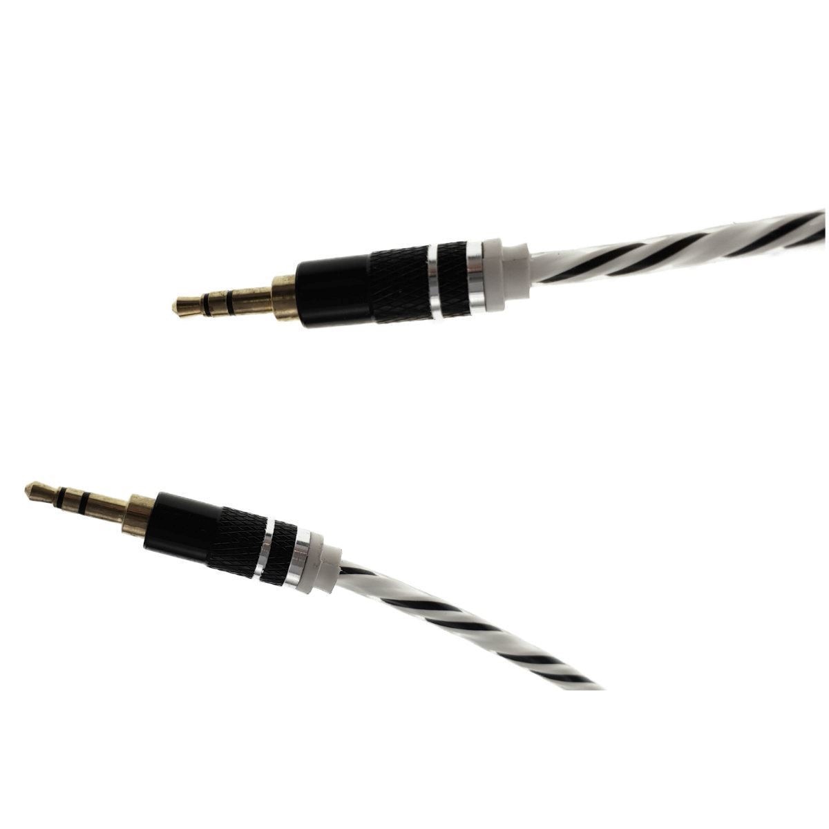 Cablu Audio jack 3.5mm tata - jack 3.5mm tata,stereo,1m,siliconic,alb cu negru