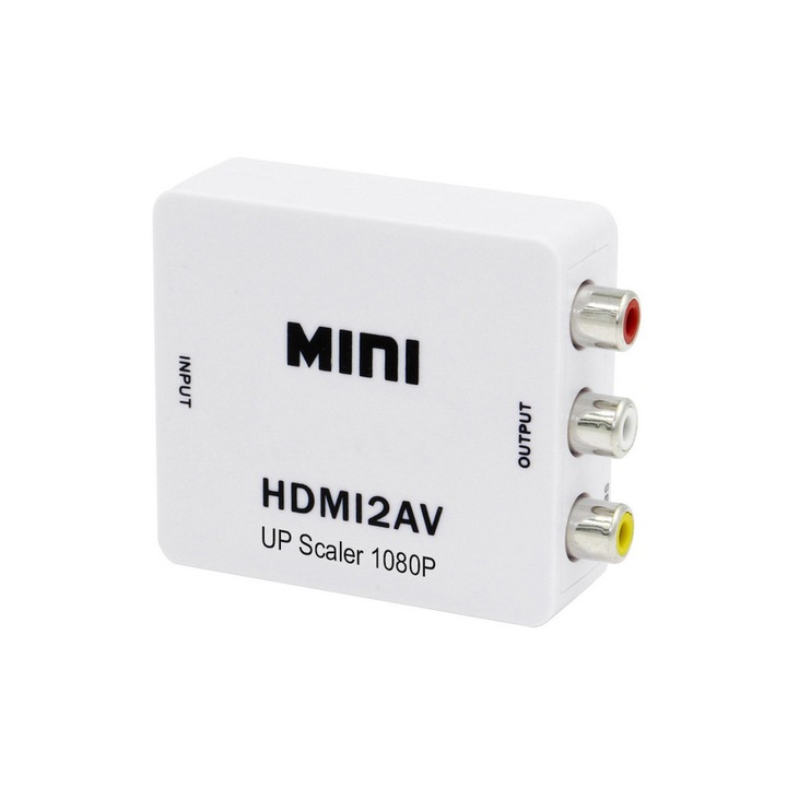 Adaptor mini convertor HDMI la AV(RCA) Full HD 1080p video si audio stereo, HOPE R