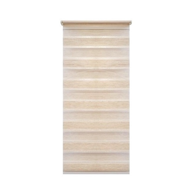 Jaluzea tip Rulou textil , Rolete Zebra Day & Night Luxury , Exclusive New Collection , Model cu insertie eleganta de sclipici , 86x140 cm , DV01 , nuanta Alb , accesorii albe