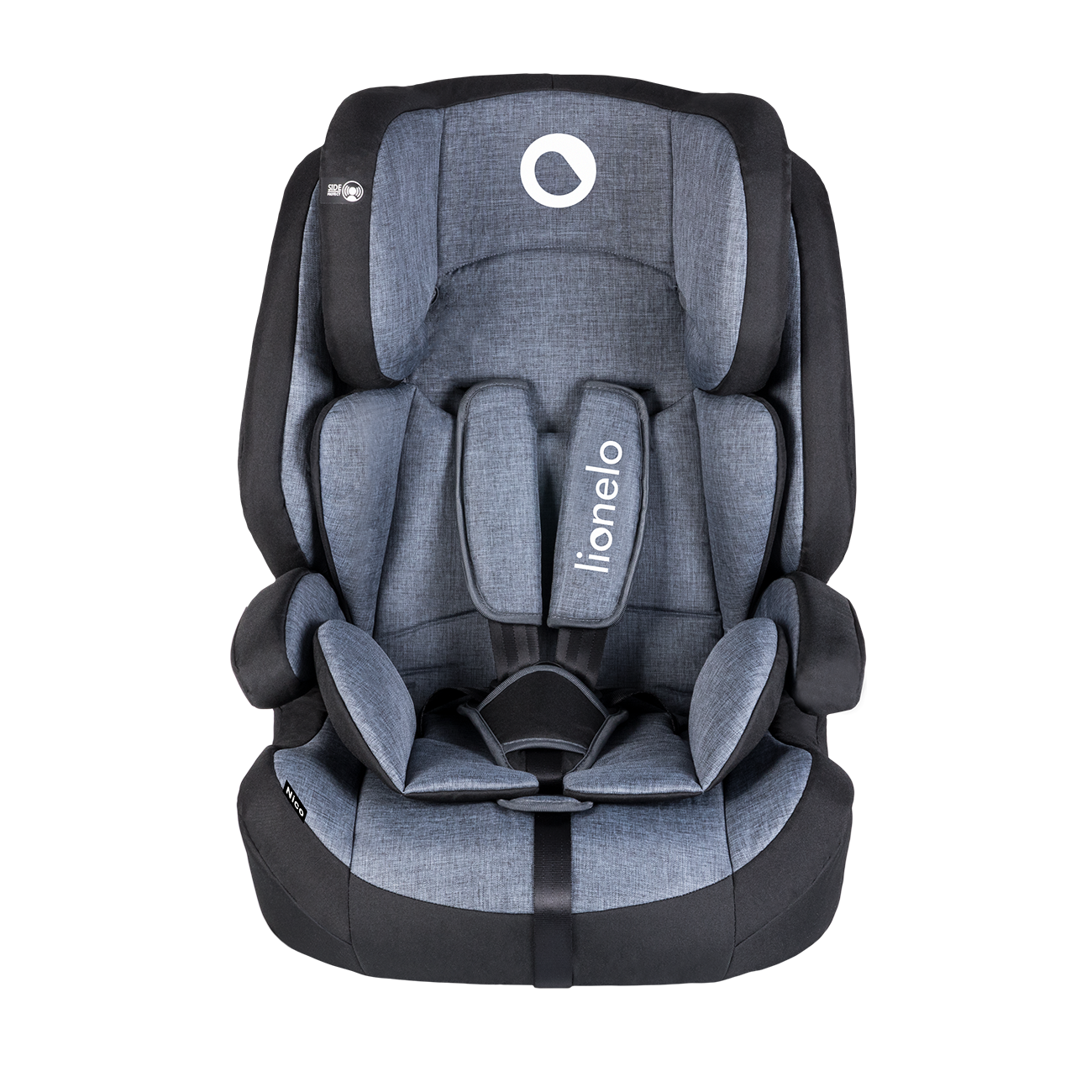 Scaun auto, Lionelo, Nico, Spatar detasabil, Protectie laterala, 9-36 Kg, Negru