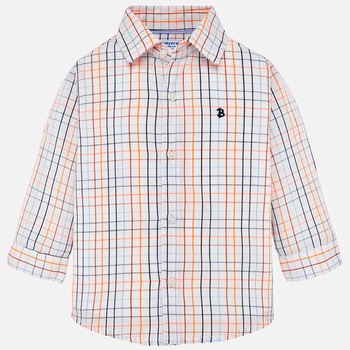 Camasa maneca lunga carouri bebe baiat, Mayoral, alba in carouri, 12 luni Camasa maneca lunga carouri bebe baiat, Mayoral, alba in carouri, 12 luni