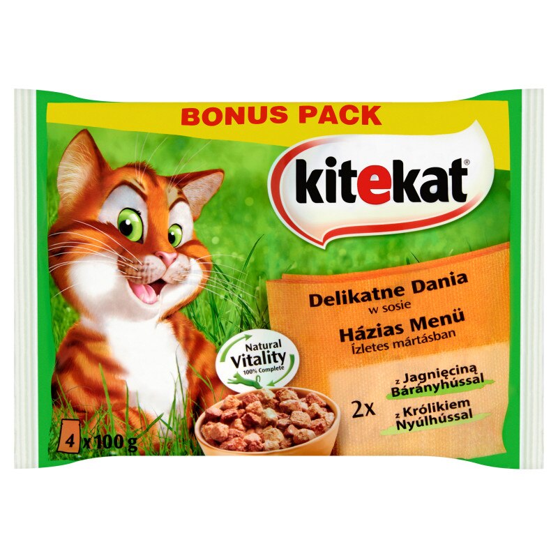 Hrana pentru pisici Kitekat plic miel- iepure in sos 4 x 100 g