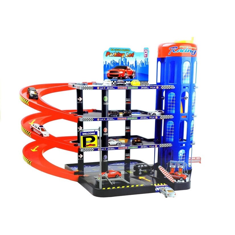 Garaj etajat Malipen cu masinute si elicopter cu 3 nivele