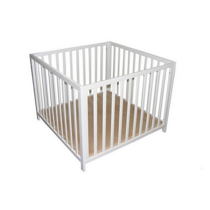 Tarc joaca Felix, 0-4 ani, lemn fag, alb, 98 x 97.5 x 74 cm