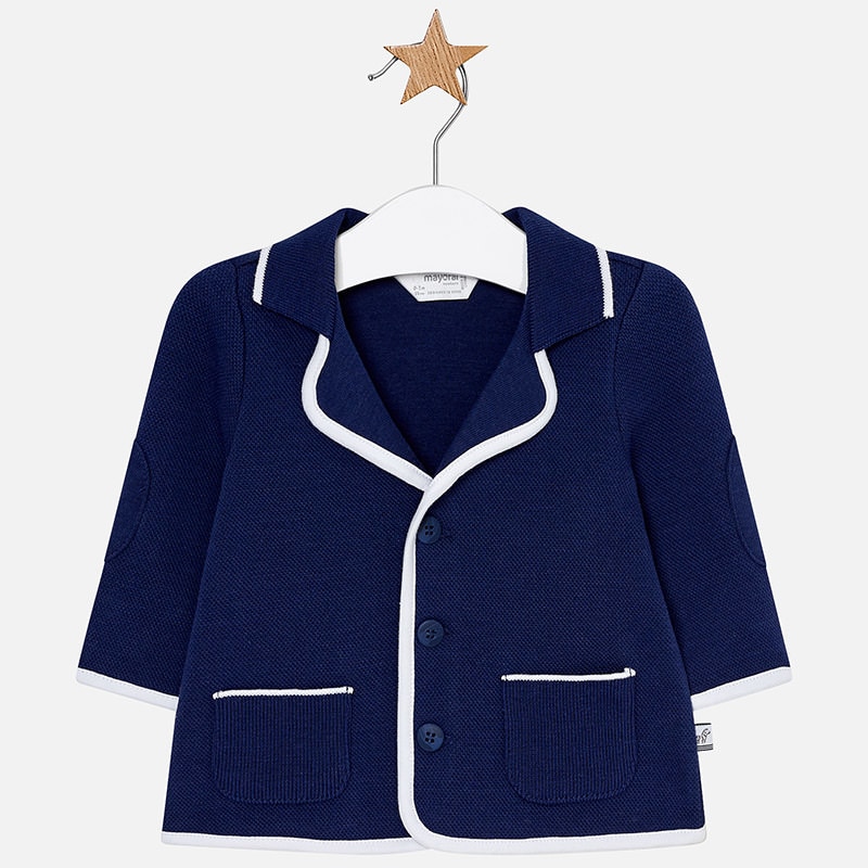 Jacheta cu cotiere bebe nou-nascut, Mayoral, Albastru marin