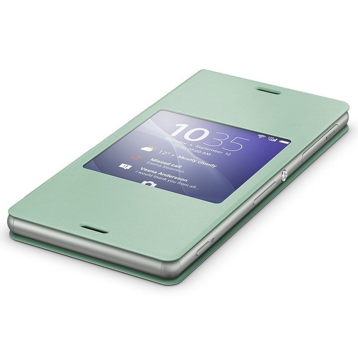 Калъф Sony Xperia Z3 Style Cover Window SCR24, Тюркоаз
