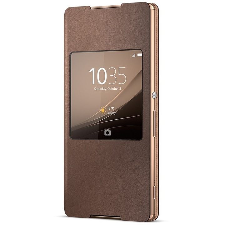 Калъф Sony Xperia Z3+ Style Cover Window SCR30, Brown