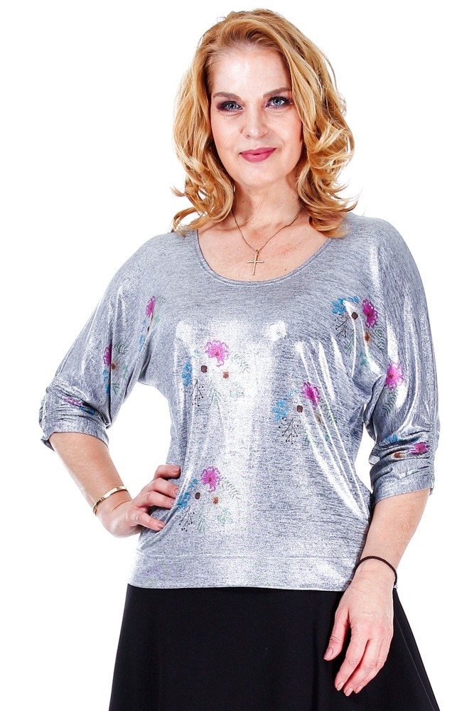 Bluza jerse argintiu Liza Panait R1930E