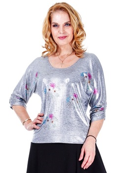 Bluza jerse argintiu Liza Panait R1930E Bluza jerse argintiu Liza Panait R1930E