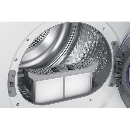 Uscator rufe Samsung DV80N62532W/LE, Pompa de caldura, 8kg, Optimal Dry System, Smart Control, Lumina interior, Usa reversibila, Clasa A+++, Alb