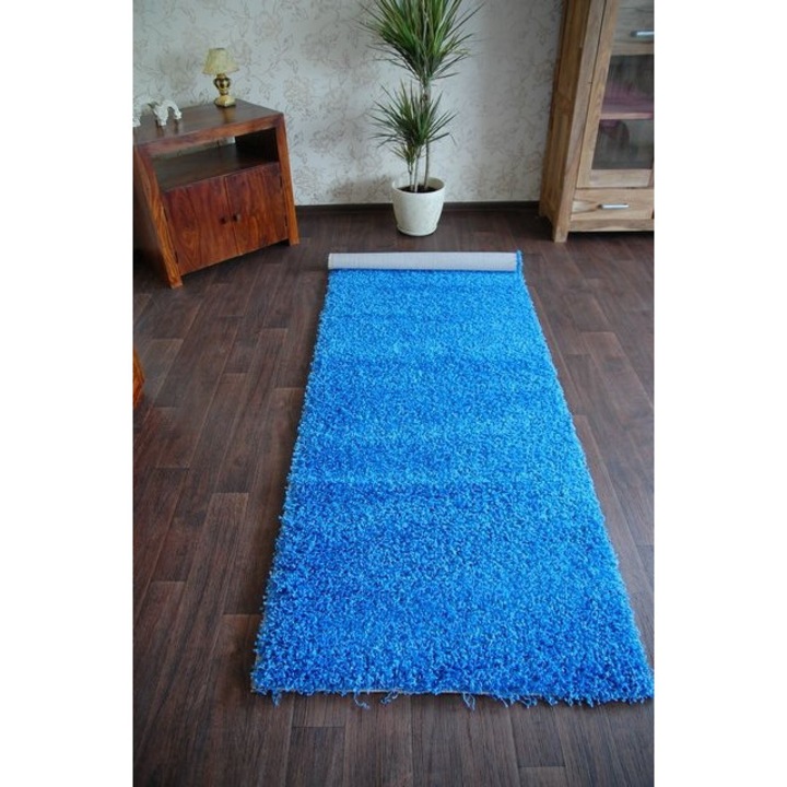 Traversa Dywany Luszczow Shaggy, Polipropilena, 80cm, Albastru