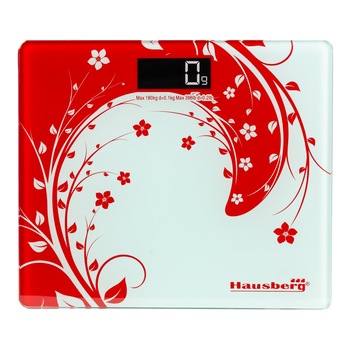 Cantar de baie Hausberg HB 6003R,culoare rosu ,greutate maxima 180 kg Cantar de baie Hausberg HB 6003R,culoare rosu ,greutate maxima 180 kg