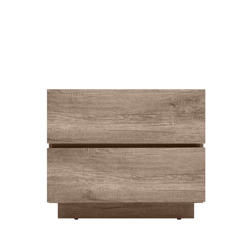 Noptiera 2 Sertare Anticca KOM2S, Genarom, Stejar Monument, 60,5 x 49,5 x 46 cm