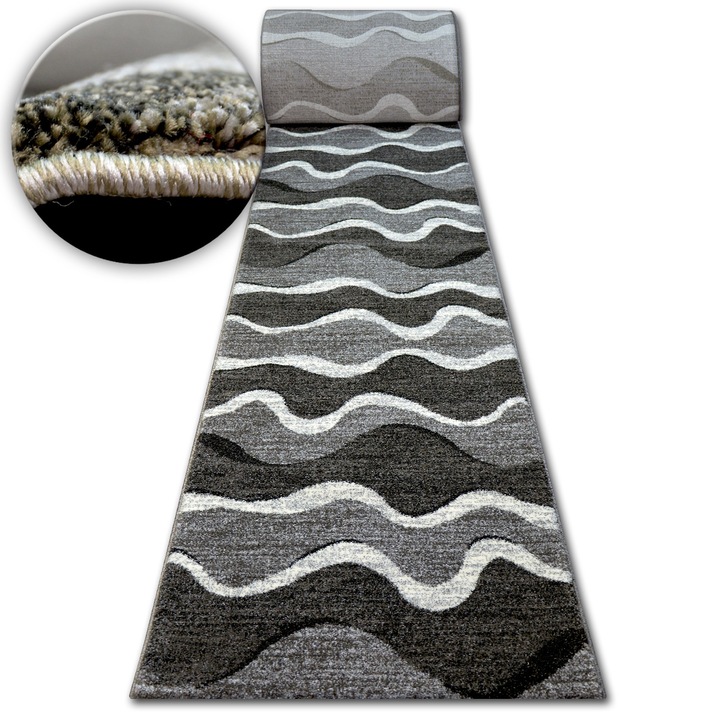 Mocheta, SHADOW 86449 120 cm, Gri/Negru