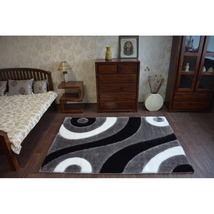 Covor Dywany Luszczow Shaggy Space 3D B314, Poliester, 180x270 cm, Gri