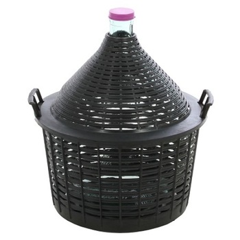 Damigeana sticla 15L cu cos de plastic si capac de protectie Damigeana sticla 15L cu cos de plastic si capac de protectie