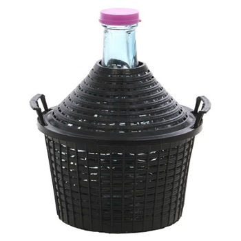 Damigeana sticla 5L cu cos de plastic si capac de protectie Damigeana sticla 5L cu cos de plastic si capac de protectie