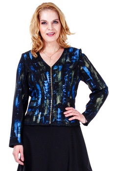 Sacou negru tricot pictat Liza Panait G6499E Sacou negru tricot pictat Liza Panait G6499E