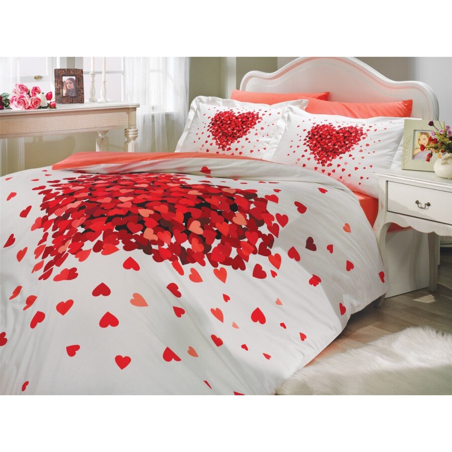 Lenjerie de pat bumbac 100% poplin, Hobby Home, Juana - Red