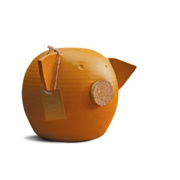 Керамична касичка прасенце Golden Pigs, колекция „Тебешир“, оранжева голяма