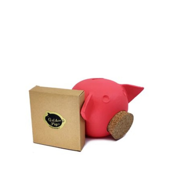 Керамична касичка прасенце Golden Pigs, колекция „Тебешир“, корал малка