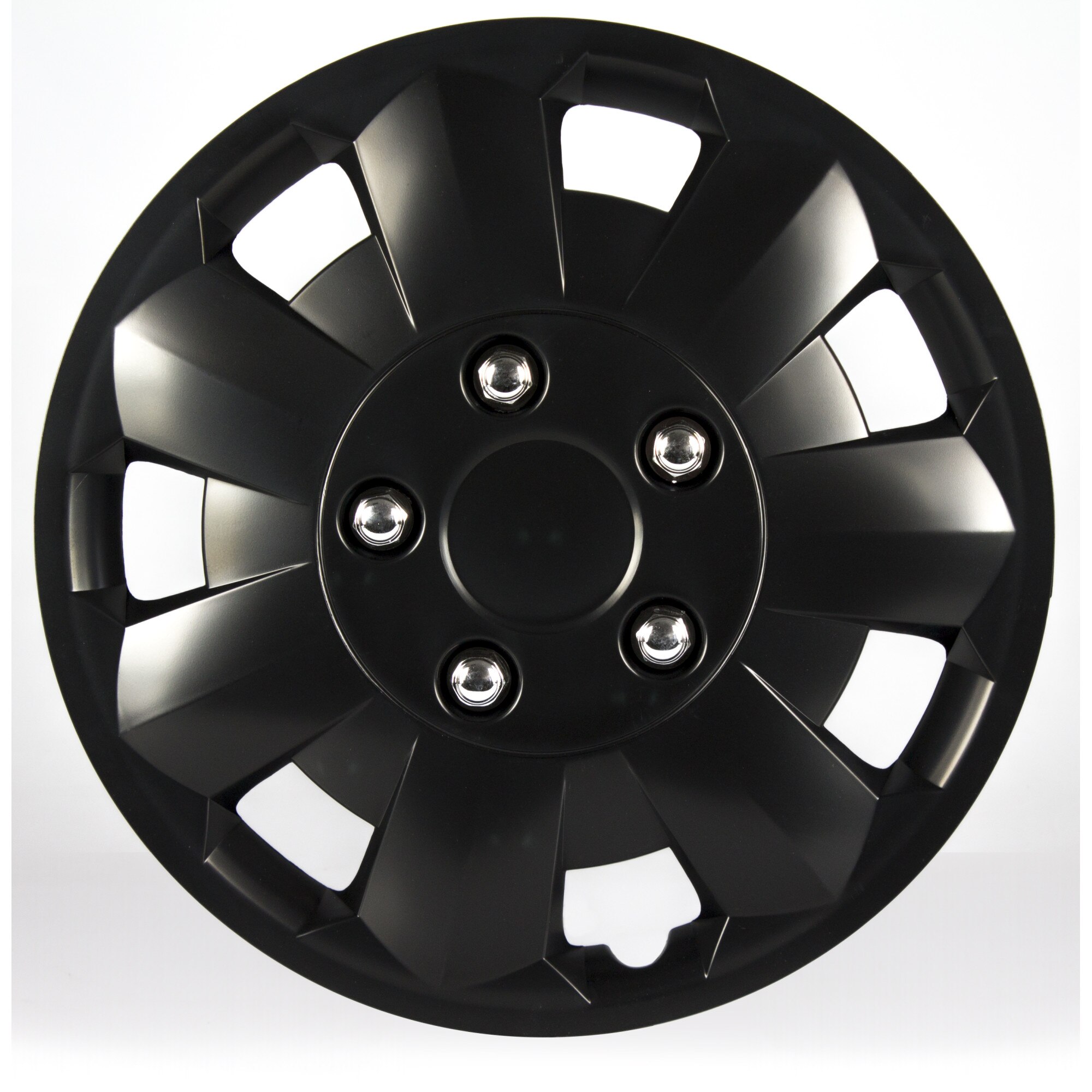 Set 4 buc capace roti Nova black PC (prezon cromat) 16