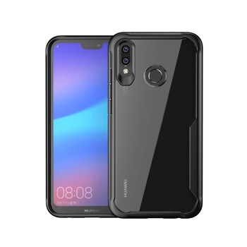 Husa Huawei P20 Lite, Hybrid Antisoc, carcasa spate PC cu cadru TPU dur, Negru Husa Huawei P20 Lite, Hybrid Antisoc, carcasa spate PC cu cadru TPU dur, Negru