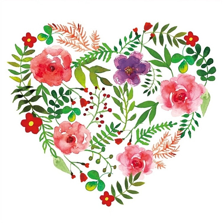 Sticker pentru geam, model inima cu trandafiri, 30 x 30 cm