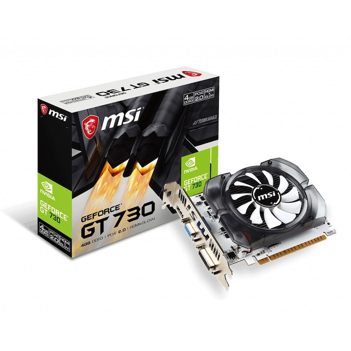 Видео карта MSI GeForce GT N730 4GB, DDR3, 128bit, HDMI, DVI, VGA