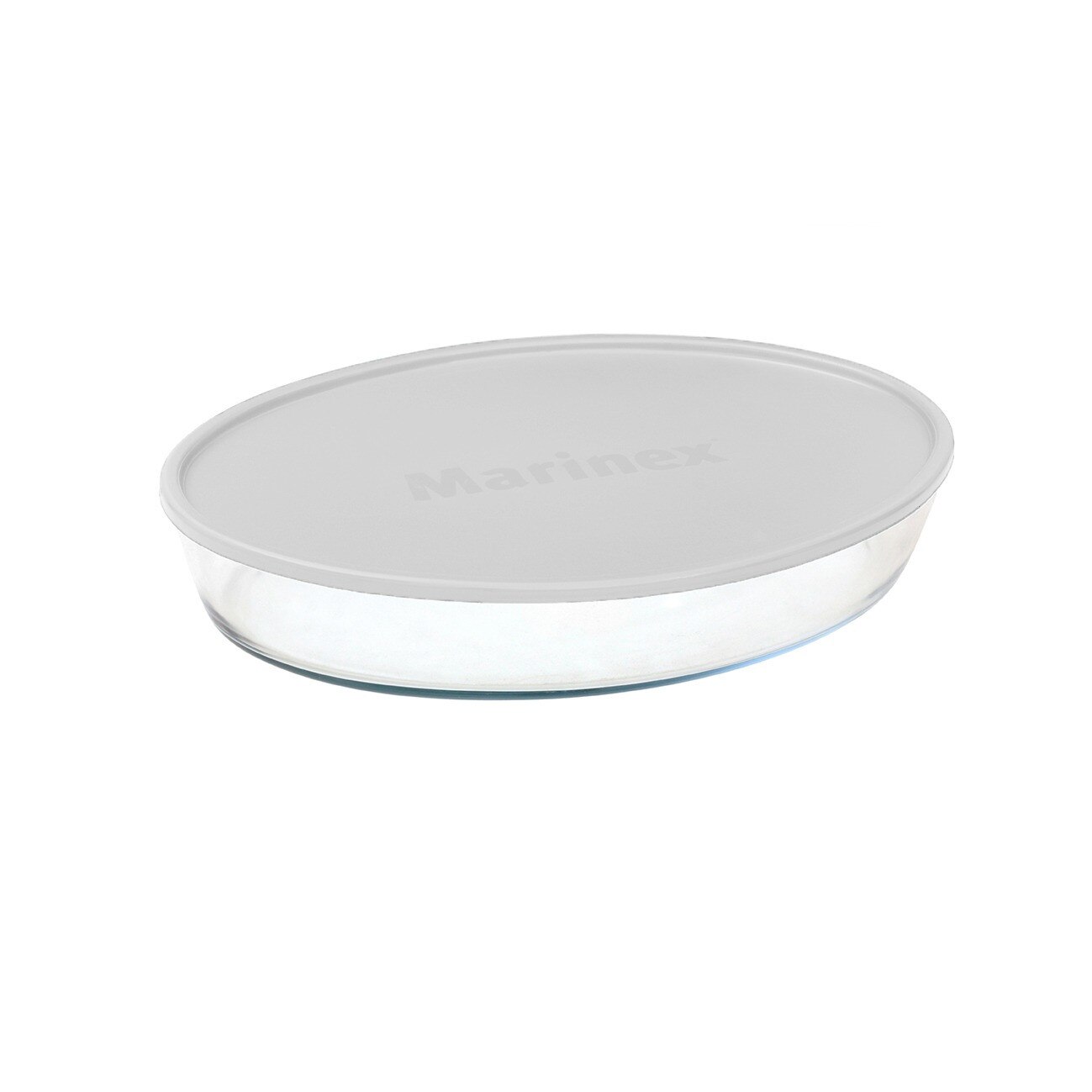 Vas oval cu capac plastic 2,4L alb, Marinex