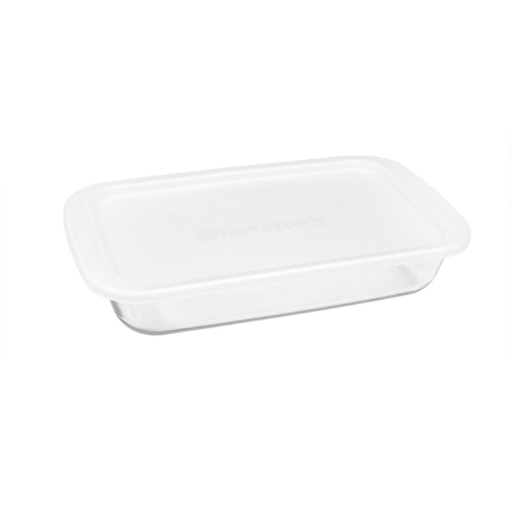 Vas rectangular cu capac plastic 2,2L roz, Marinex
