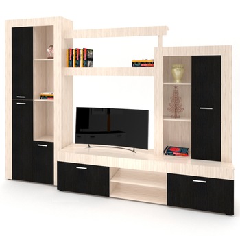 Set Mobila Living Sun,crem-wenge 271x42x203 cm Set Mobila Living Sun,crem-wenge 271x42x203 cm