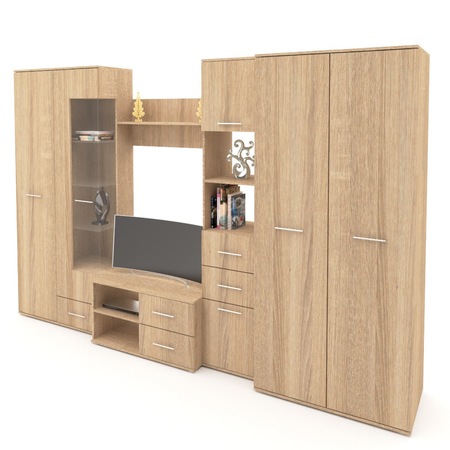 Set Mobila Living Beatrice Stejar 309x50x200cm Emag Ro