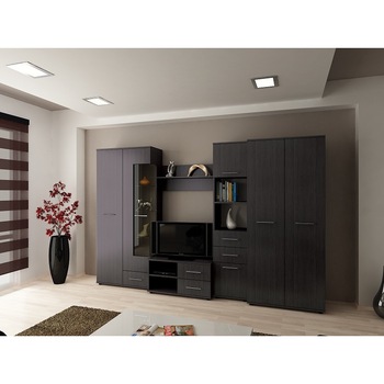 Set Mobila Living Belgium, wenge, 309x50x200cm Set Mobila Living Belgium, wenge, 309x50x200cm