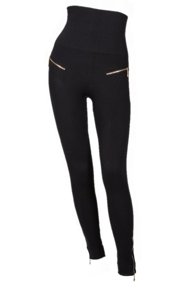 Colanti Dama cu talie inalta si fermoar Negri 2XL-3XL