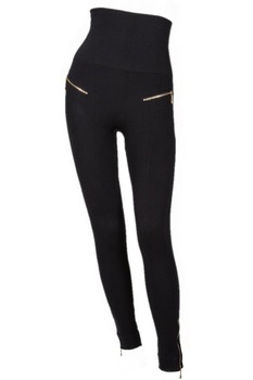 Colanti Dama cu talie inalta si fermoar Negri marimea L/XL Colanti Dama cu talie inalta si fermoar Negri marimea L/XL