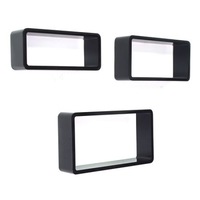 Ansamblu 3 polite pentru perete, Naimeed D1210, culoare Neagra