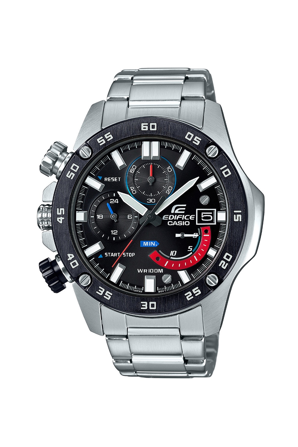 Casio, Ceas cronograf de otel inoxidabil, Argintiu