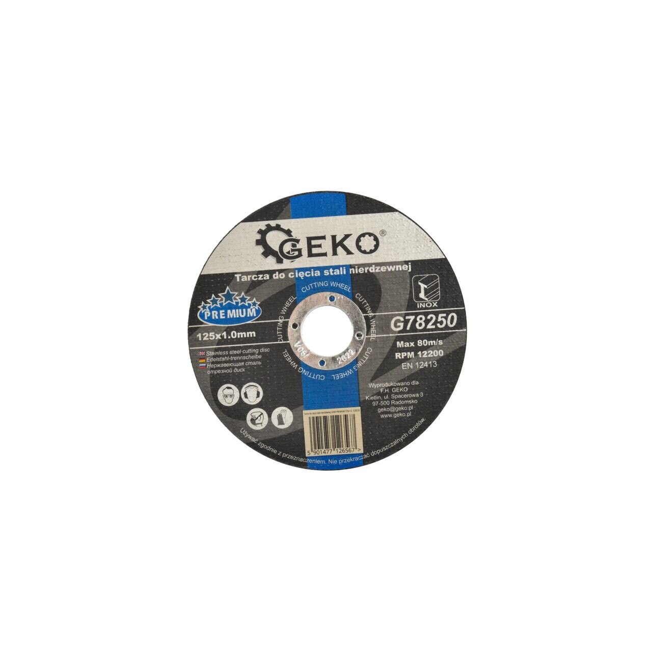 Disc pentru metal, 125x1,0x22,23, Geko Premium, G78250