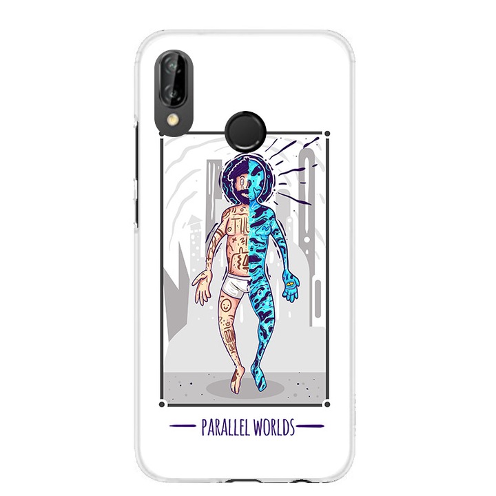 Husa Silicon Parallel Worlds pentru Huawei P20 Lite