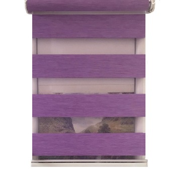 Jaluzea tip Rulou textil , Rolete Zebra Day & Night Luxury, 70x140 cm , ZW11 , culoare Mov deschis , accesorii albe Jaluzea tip Rulou textil , Rolete Zebra Day & Night Luxury, 70x140 cm , ZW11 , culoare Mov deschis , accesorii albe