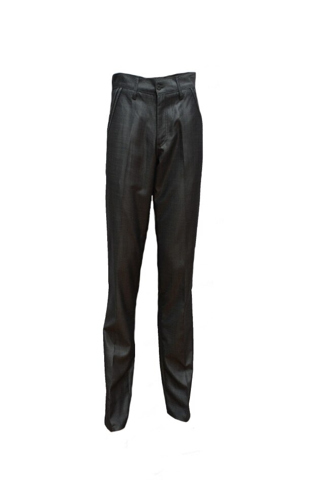 Pantaloni casual din material lucios,D&J Exclusive, Gri