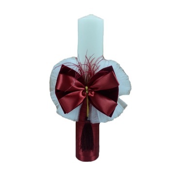 Lumanare botez NN LB003, Visiniu Lumanare botez NN LB003, Visiniu