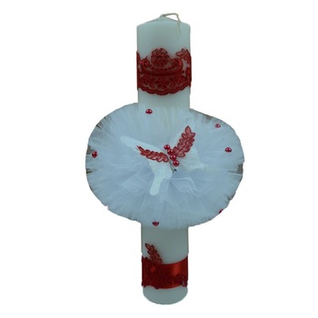 Lumanare botez NN LB008, Rosu Lumanare botez NN LB008, Rosu