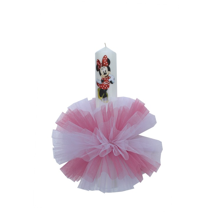 Lumanare ornata botez ClauM , cu Minnie