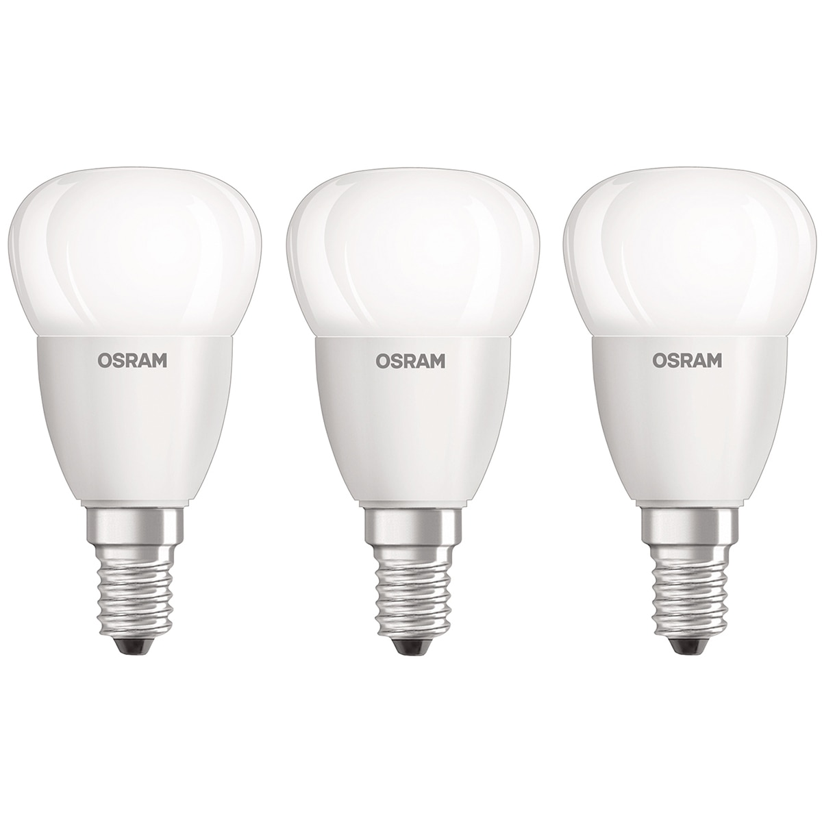 Set 3 becuri LED Osram P40, E14, 5W (40W), 470 lm, lumina neutra
