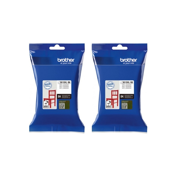 Пакет касети с мастило LC3619XL черен x 2 оригинални Brother 6000 страници