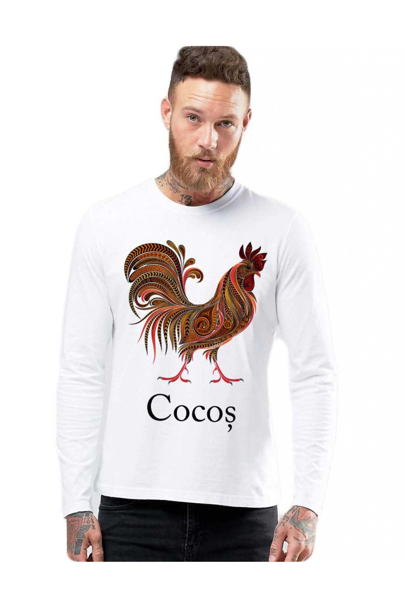 Bluza barbati alba - Cocos